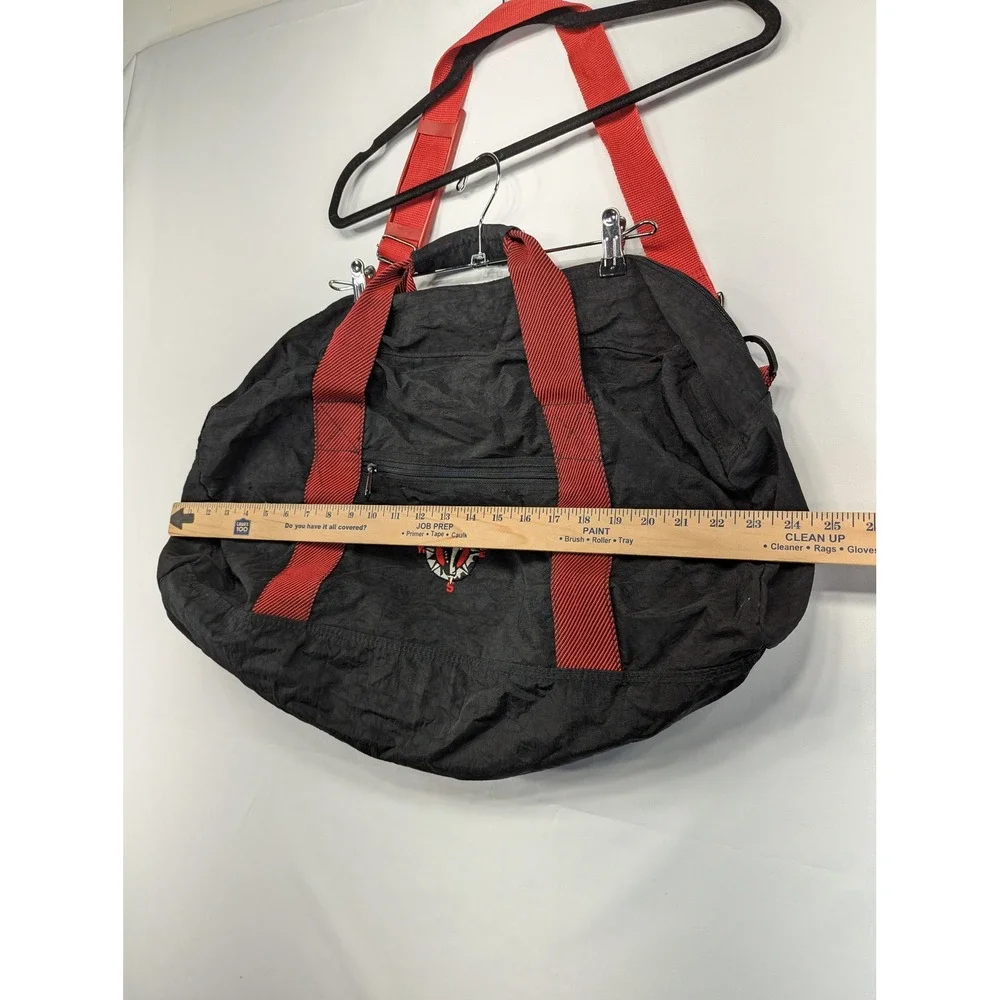 Black Duffel Bag with Red Straps Compass Bull Skull Logo Travel‎ Gym Carry-on